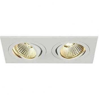 Downlight LED Empotrable Cuadrado New Tria 2, Doble, Blanco, 3000K, 14W