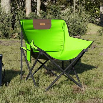 Sillas de camping con bolsillo plegable 2 piezas verde