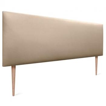 Cabecero Tapizado AQUALINE de Polipiel Liso Champán con Patas para Cama 135/140 cm