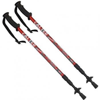 Trekking pole calter vagar piezas Stromboli 3 sección par, colour rojo, 68 - 135 cm, Trek