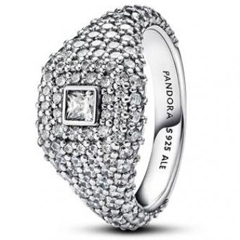 Anillo de Cocktail Cuadrado en Pavé de Plata Pandora - Talla 52