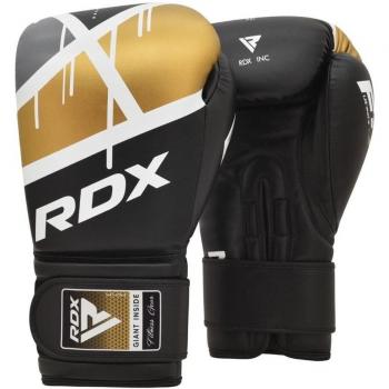 RDX F7 Ego Black/White/Gold Boxing Gloves 10oz