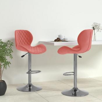 Taburetes de cocina 2 unidades terciopelo rosa Vidaxl Rosa