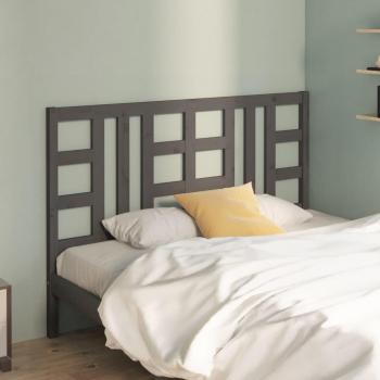 Cabecero para cama gris 126x4x100cm madera maciza de pino