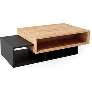 Mesa de Centro Bari, Antracita/Roble Dorado, 105 x 32 cm