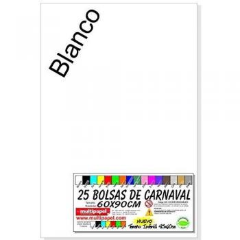BOLSA PLASTICO CARNAVAL PAQUETE 25 BOLSAS 60X90CM