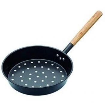 Sartén para Castañas de Acero al Carbono KitchenCraft, 50 x 27 x 15 cm – Negra