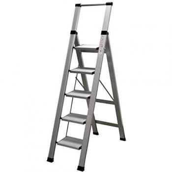 Homelux 710028 Escalera Domestica Plana, Aluminio, 5 Peldaños