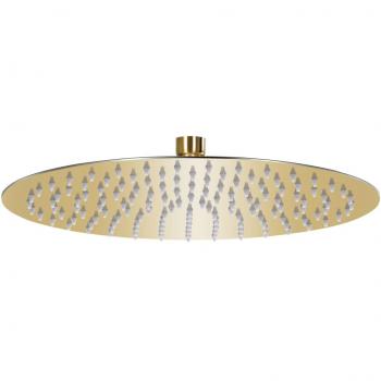 Cabezal de ducha de lluvia redondo de acero inoxidable dorado 30 cm