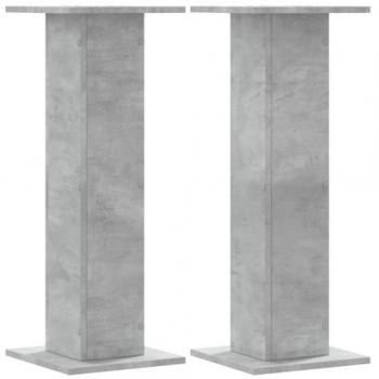 Soportes para plantas 2 piezas de hormigón gris 30x30x80 cm, Aglomerado, Soporte de Flor, Soporte de Planta de casa, Mesa de Planta, Soporte de Maceta