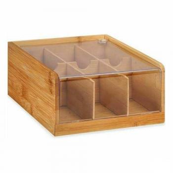 Caja Organizadora de Infusiones de Bambú Marrón 22 x 10 x 20,5 cm (6 Unidades)