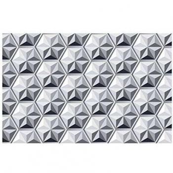 Laroom Alfombra Vinílica de Cocina Diseño Origami, Vinilo Antiliscante, Gris, 65x100 cm