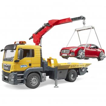 Camión Man con grua y roadster 03750 BRUDER