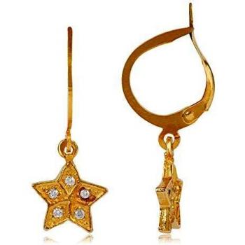 Córdoba Jewels | Pendientes en plata de ley 925 bañada en oro con zirconita con diseño Aritos Estrella Zirconium Gold