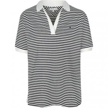 Tommy Hilfiger Women's Relaxed Fit Short Sleeve Polo Shirt - Dark Blue - Size S