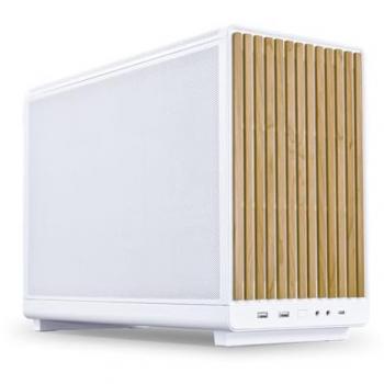 Caja PC Lian-Li A3 mATX Wood Edition - Micro-Torre Blanca con Acabado en Madera
