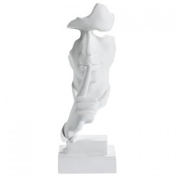 Figura decorativa moderna rostro humano estatuilla de resina blanca Raahe