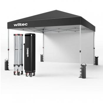 Carpa Plegable Gris 3 x 3 m con Protección UV y Cierre Central para Jardín y Fiestas