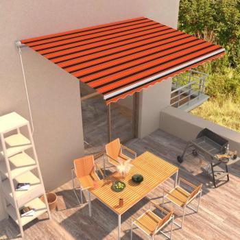 Cortina solar retráctil manual 450x300 cm naranja y marrón