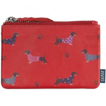 Monedero Mujer Pequeño - Carteras De Mujer Piel Lucerna con protección RFID en color rojo