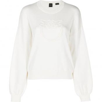 PINKO White Sweater for Women AW23, Sweatshirt, Female, Size: S
