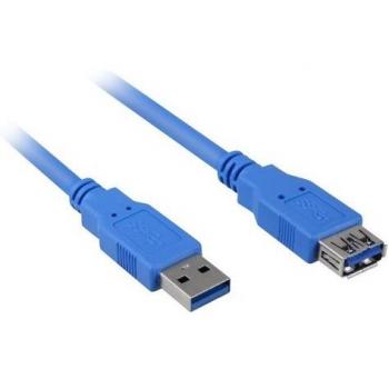 Cable alargador USB 3.0 M>F de 3 metros en color azul