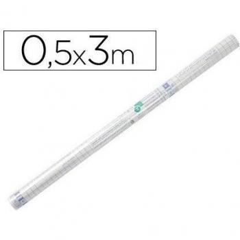 Liderpapel Rollo Plástico Adhesivo 0.50X3 Mt 50 Mc -Forralibros Removible