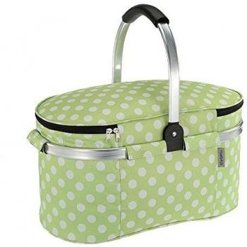 TOMSHOO 30L Cesta de Picnic Almacenamiento Aislante Térmica Plegable con Mango de Aluminio Al Aire Libre 46 * 25 * 24cm