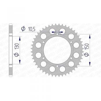 Rueda dentada de cadena AFAM 13604 - 520 - 48Z, aluminio, metal plomizo