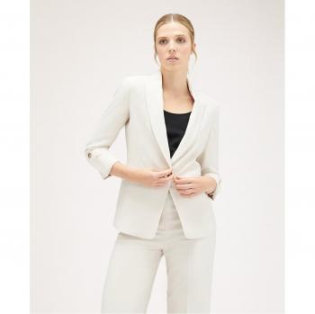 Blazer Vaporoso con Abotonadura Simple en Color Negro