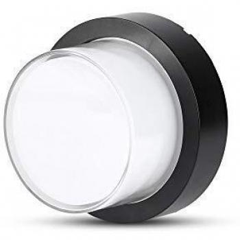 Aplique LED redondo 12W color negro 3000K impermeable IP65