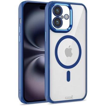 Funda Magnética Transparente Cool con Borde Azul Marino para iPhone 16