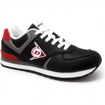 Zapato Ocupacional Dunlop Flying Wing Negro-Rojo Talla 45, Piel Hidrorepelente, Suela EVA+Goma SRC HRO O2