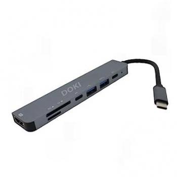 Adaptador USB C a HDMI 4K - Hub USB C 7 en 1 con 2 Puertos USB 3.0, Lector de Tarjetas SD/Micro SD, Compatible con MacBook, iPhone e iPad
