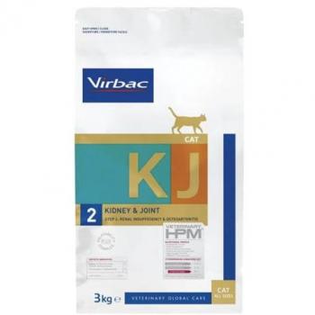 Virbac HPM KJ2 Kidney & Joint para Gatos - Pienso especializado para gatos con insuficiencia renal y problemas articulares, formulado con ingredientes de alta calidad, bajo en fósforo, enriquecido con omega-3 y antioxid