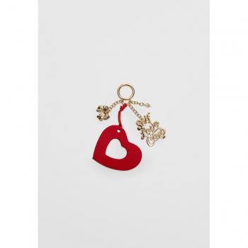 Stradivarius Red Heart and Charm Key Ring OS