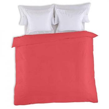 Funda Nórdica Alexandra House Living Rojo 220 x 220 cm - Funda nórdica de color rojo, tamaño 220 x 220 cm, compuesta por 50% algodón y 50% poliéster, con