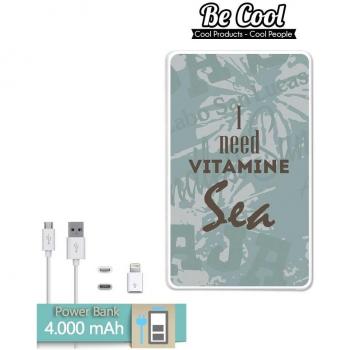 Becool® - Batería Externa Power Bank 4000 mah + Gratis 1 cable USB-MicroUsb