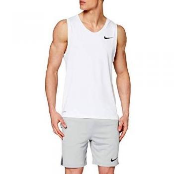 NIKE M NK Top Tank Hpr Dry Camiseta sin Mangas, Hombre, White/Black, XL