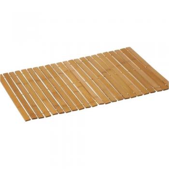 Alfombra de ducha antideslizante de láminas de bambú natural 60x40 cm.