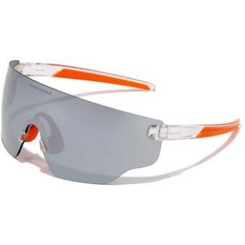 Hawkers SPEED - Gafas de sol para hombre y mujer con montura transparente, lentes de policarbonato gris, diseño blanco y naranja