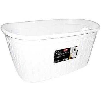 Cesta de Ropa Elegance Stefanplast 35L (37 x 27 x 57,5 cm) - Blanco y Gris