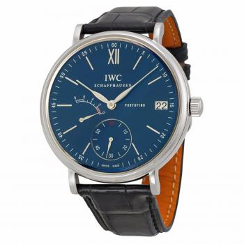 IWC Portofino 45mm Men's Hand-Wound Eight Days Blue Dial Stainless Steel Watch