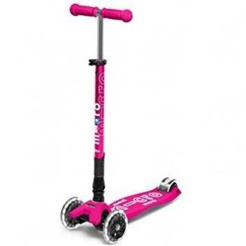 Micro® Maxi Deluxe Plegable LED, Patinete 3 Ruedas, 5-12 Años, Peso 2,5kg, Carga Máx 70Kg, Altura 67-91 cm, Plataforma Antideslizante Polipropileno