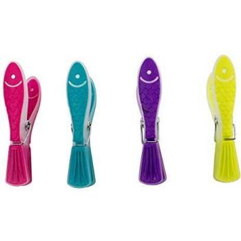 Set de 18 Pinzas para Ropa en Forma de Pez - Almacenamiento y Organización Multicolor