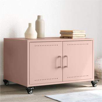 Mesa de centro acero laminado en frío rosa 68x50x43,5 cm Vidaxl Mesita de Salón o Comedor o Auxiliar Mesa de Café Meuble Salón