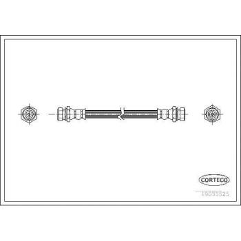 Latiguillo de freno CORTECO 19033525 - Tipo: Latiguillo de freno, Características: Fabricado por CORTECO, número de referencia 19033525, diseñado para garantizar un rendimiento óptimo en el