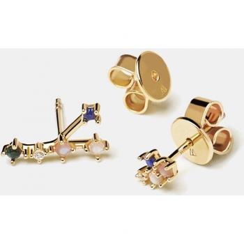 Pendientes Zodiac Constell Cáncer de plata con piedras semipreciosas