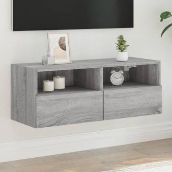 Mueble de pared TV madera ingeniería 80x30x30 cm color Sonoma gris vidaXL