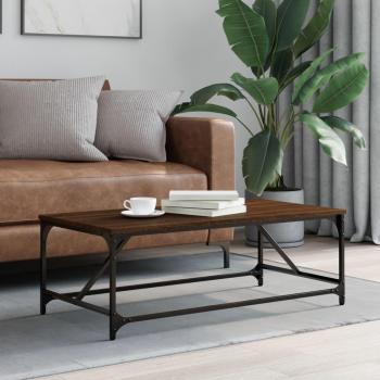 Mesa de centro vidaXL madera contrachapada 100x50x35 cm color negro, roble sonoma y roble ahumado, mesita de salón o comedor auxiliar mesa de café